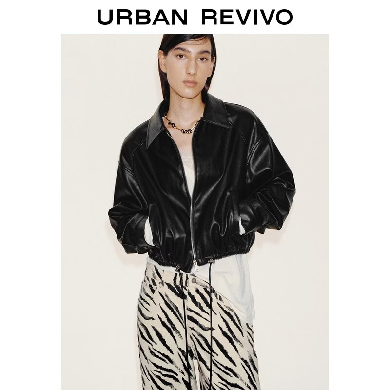 UR2026 Spring New Women's Temperament Lapel Drawstring Waist Short Jacket UWM160001