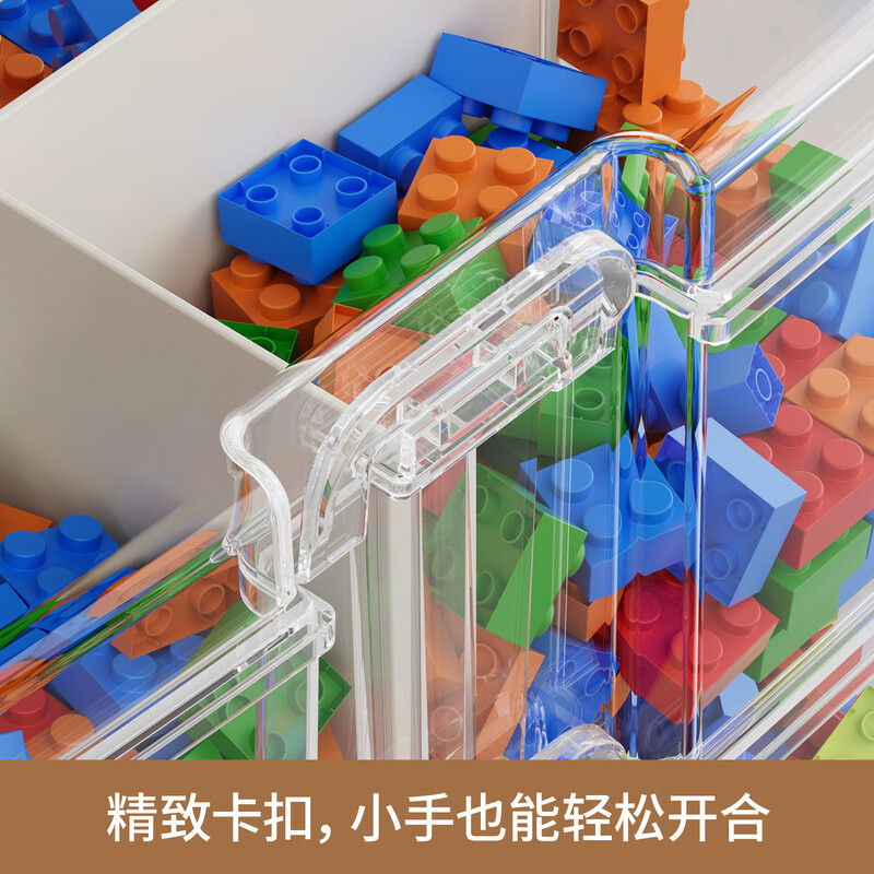 Fengshang 3-layer tool parts box, multi-grid portable transparent screw storage box, electronic component building blocks, Lego plastic box