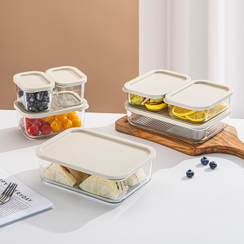 LOVWISH high boron glass crisper food-grade refrigerator storage special box food freezer box large capacity fruit takeaway Le stack crisper microwaveable extra large 1700ml