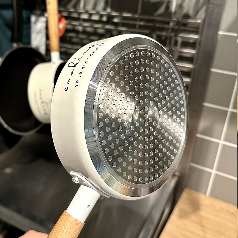 Tuojin imported quality small frying pan from Japan, non-stick frying pan for frying eggs, baby food supplement, small pot, small electromagnetic frying pan with white letters ~ without lid 16cm