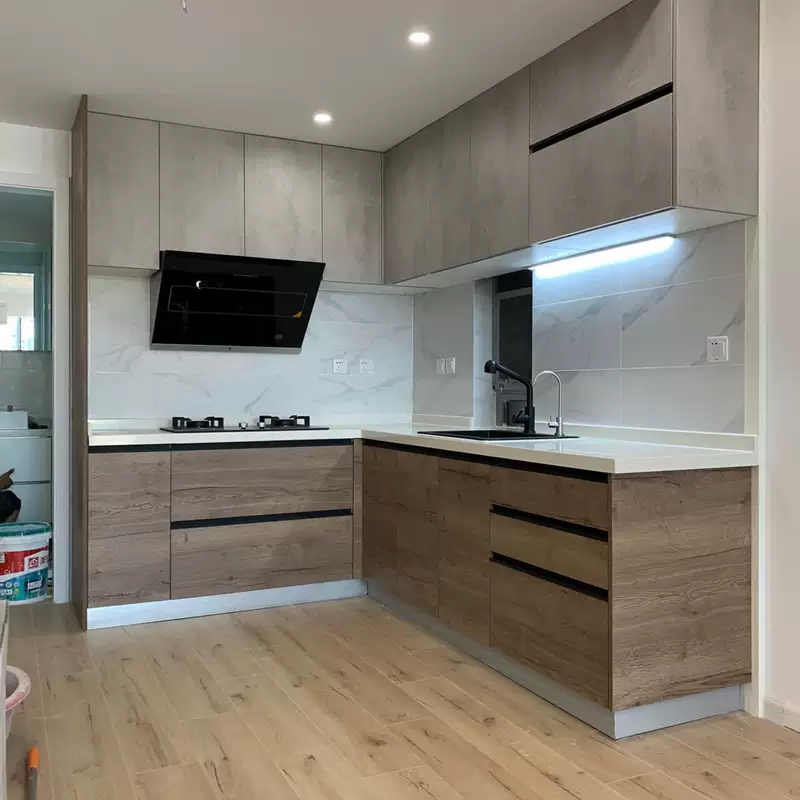 Yusenyi Hangzhou Shaoxing integrated cabinet modern simple kitchen wardrobe cabinet door quartz stone countertop whole house three meter base cabinet one meter wall cabinet including monochrome countertop 1 meter