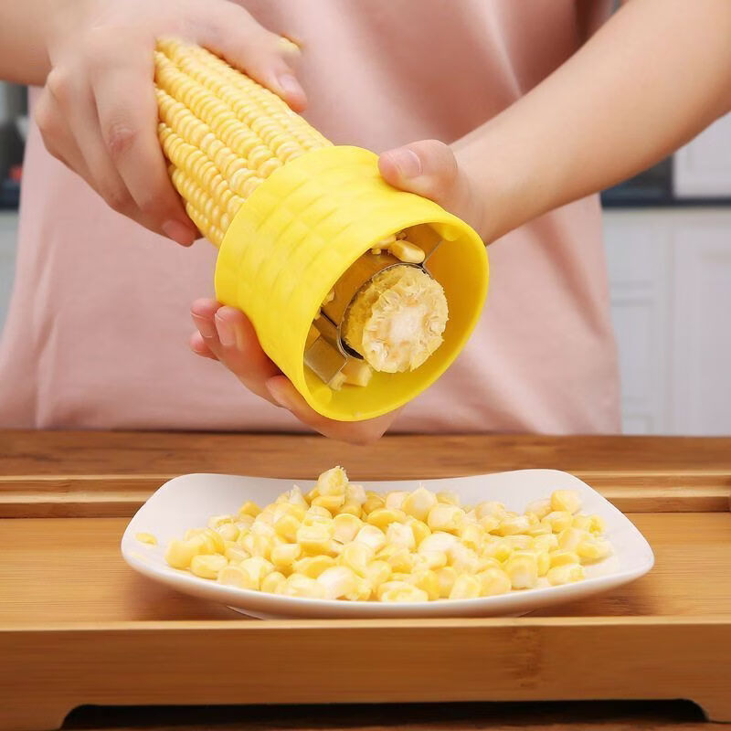 Chaojie Corn Peeling Artifact Household Corn Machine Corn Planer Stainless Steel Corn Planer Thruster Planer Corn Peeler Corn Planer 3 Quick Threshing - Does Not Damage the Fruit Flesh