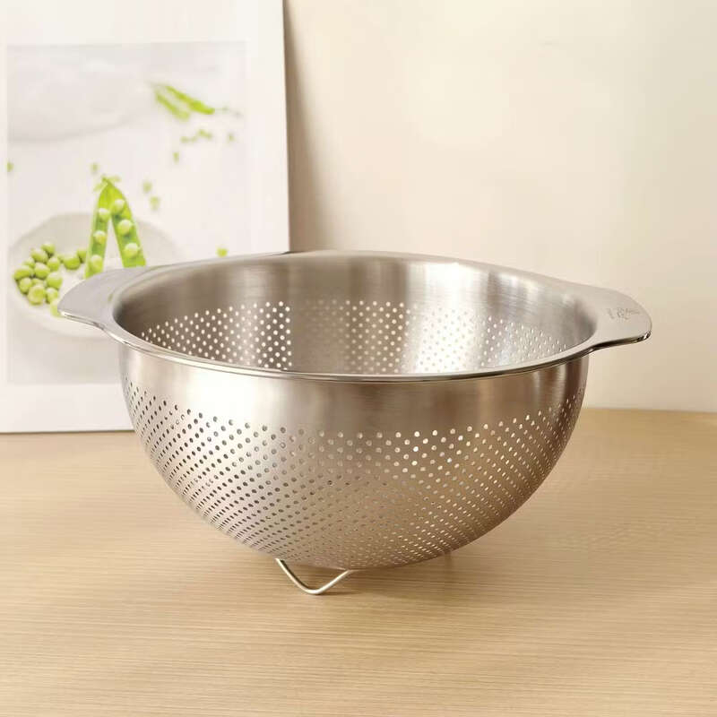 Yusenyi Velez 1810 vegetable sink and fruit basin kitchen household vegetable and fruit draining two-piece set 25cm double-ear drain basket