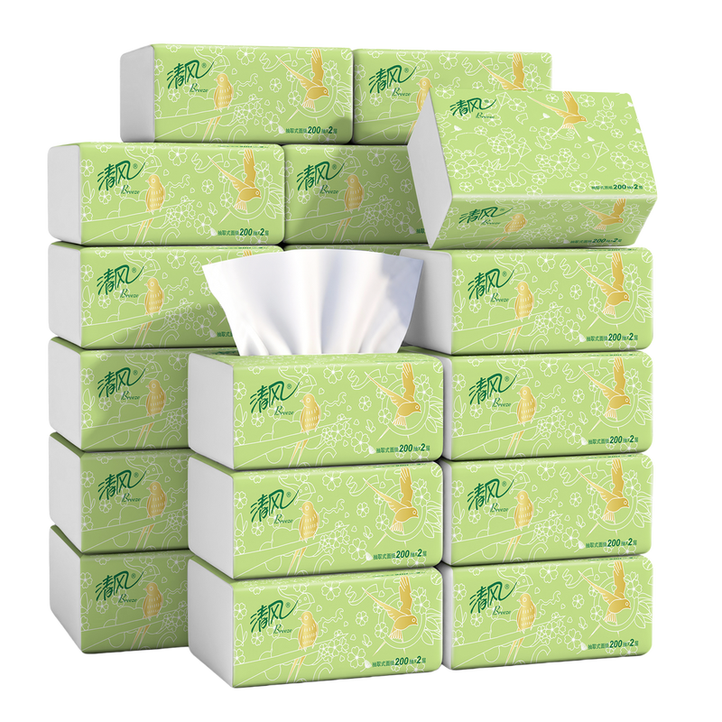 Qingfeng Li Yunrui's same style tissue paper, 2 layers of logs, 200 sheets*20 packs, S size, facial tissue, napkins, whole box