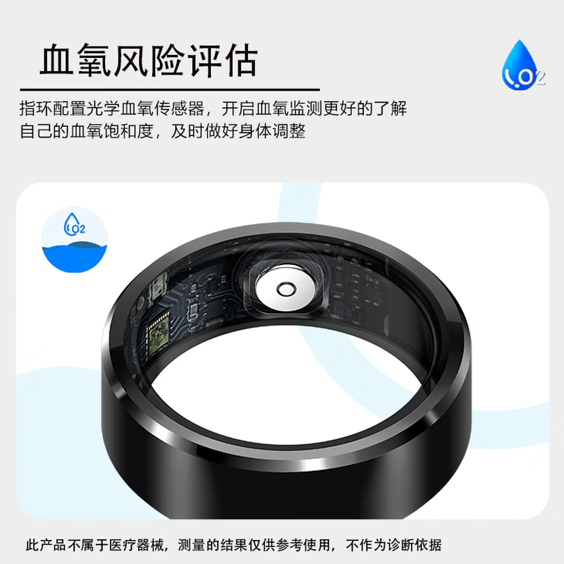 NUIBC Smart Ring Blood Sugar Blood Pressure Blood Lipid Uric Acid Heart Rate Blood Oxygen Sleep Monitoring Health Risk Assessment Ring Smart Ring Holiday Gift Elder Men and Women Ring Gold PRO Blood Sugar Blood Pressure Blood Lipid Uric Acid Upgraded Model No. 11 Finger Circumference/Circumference 68mm