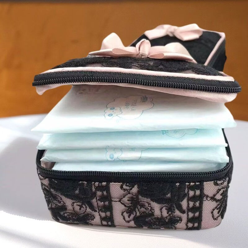 Charming sanitary napkin sanitary napkin bag portable aunt napkin menstrual bag black
