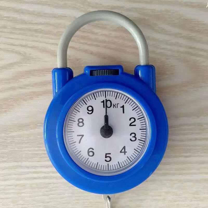 Yongcai Spring Scale Portable High-Precision Household Mechanical Weighing 10kg Mini Electronic Scale Luggage Express Kitchen Spring Scale - Blue + 1 Pack