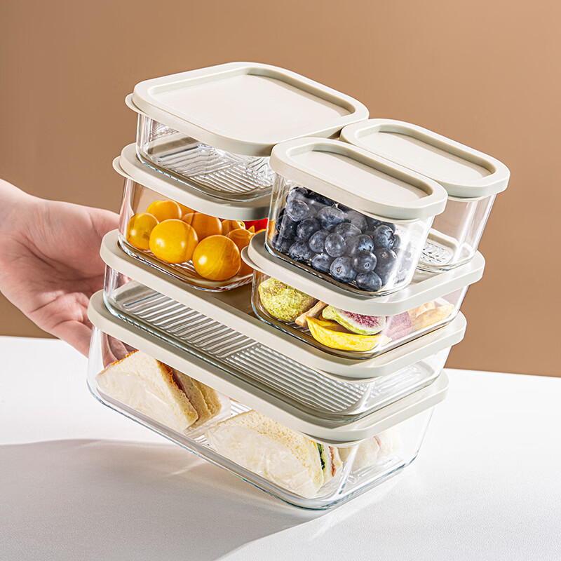 LOVWISH high boron glass crisper food-grade refrigerator storage special box food freezer box large capacity fruit takeaway Le stack crisper microwaveable extra large 1700ml