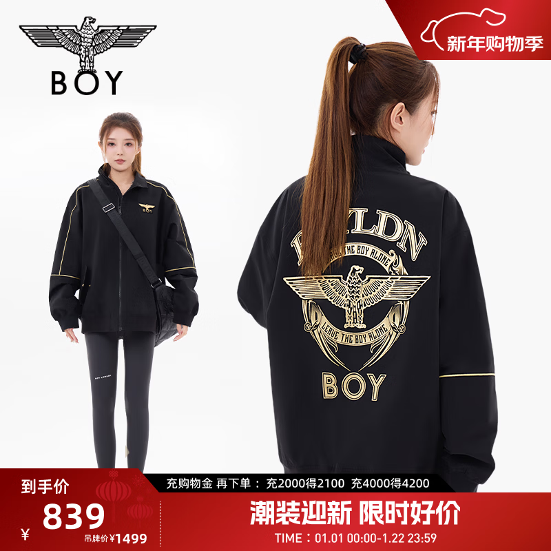 BOY LONDON Gold Medal Spring Couple Top Loose Warm Jacket N23901 Black XS