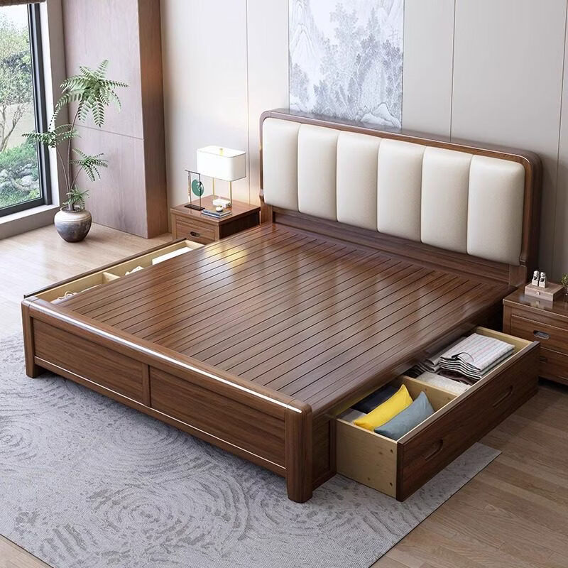 Yusenyi bed 18m home soft-packed double bed master bedroom large bed bed + 1 cabinet 15002000 air pressure structure