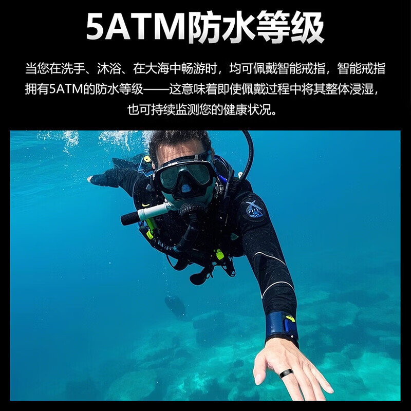 Case 99 people collected and added to purchase the 15th generation carbon fiber health smart ring, 24-hour dynamic monitoring of blood sugar, blood lipids, uric acid monitoring, waterproof S02 classic black, blood sugar, blood pressure, ECG, No. 7 (diameter 17mm, finger circumference 55mm)