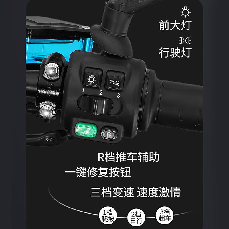 New Cangqiong high-speed electric vehicle, smart NFC 70 code electric motorcycle, 72V takeaway electric vehicle, long-distance running, high-power battery, long range electric motorcycle, wooden frame delivery - color order notes, front disc, rear drum + tail box, standard motor + 72V26Ah, battery life about 110km