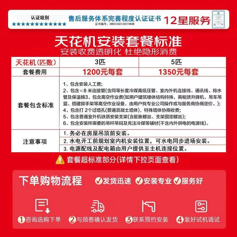 TCL central air conditioning 3-horsepower ceiling unit variable frequency cooling and heating first-level energy efficiency embedded ceiling air conditioner one-to-one well unit ceiling commercial air conditioner KFR-72QW/AF1Za-D1