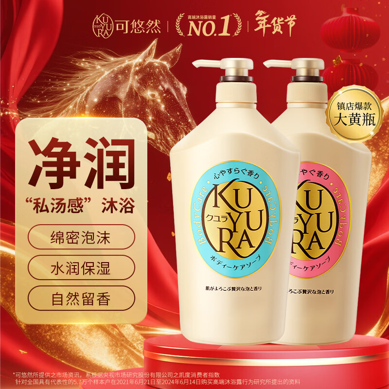 Keyouran Shower Gel Rhubarb Bottle Fragrance Long-lasting Beauty Fragrance Cleansing and Moisturizing Shower Gel Set 1L+1L