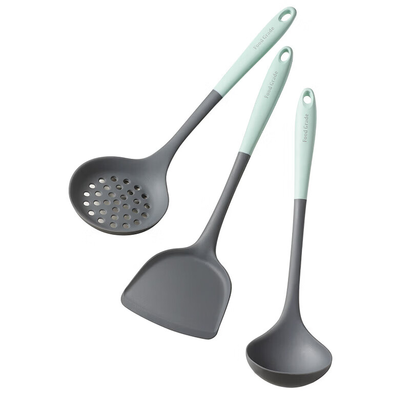 Silicone spatula, non-stick special cooking spatula, food grade high temperature resistant soup spoon, spoon, frying spoon, household full set, high temperature resistant silicone spatula