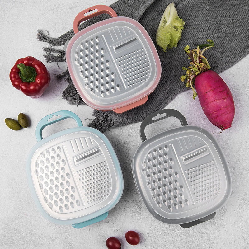 Huixiang multifunctional vegetable cutter grater baby food supplement sharp potato shreds 10 inch box grater pink
