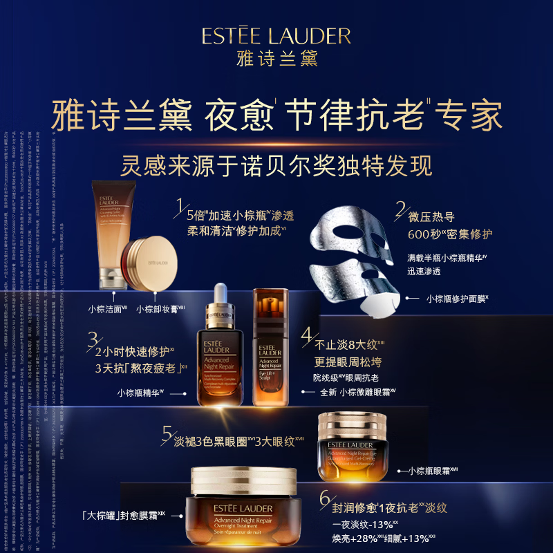 Estee Lauder small brown bottle skin care product set (essence 30ml + eye cream 15ml) cosmetic gift box birthday New Year gift for women