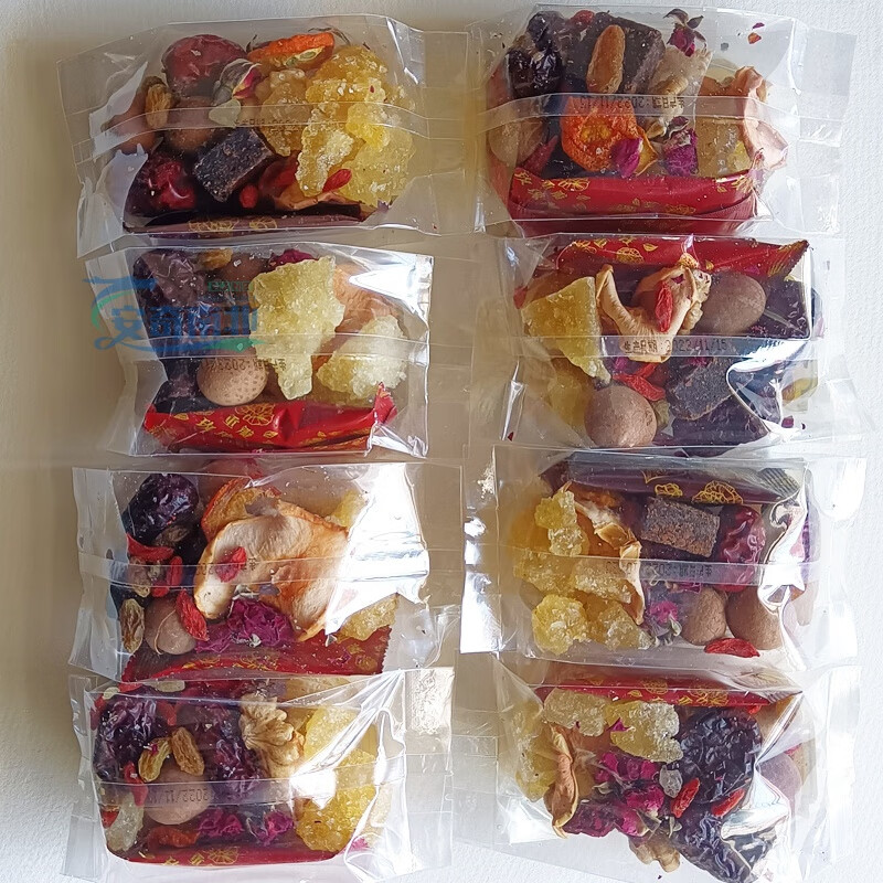 Food Huai Ningxia Babao Tea Rose Sauce Gaiwan Tea Sanbaotai Yinchuan Specialty Authentic Handmade Babao Tea Wolfberry Health Tea Authentic Traditional Old Flavor Babao Tea 600g 75g*8 bags with rose sauce