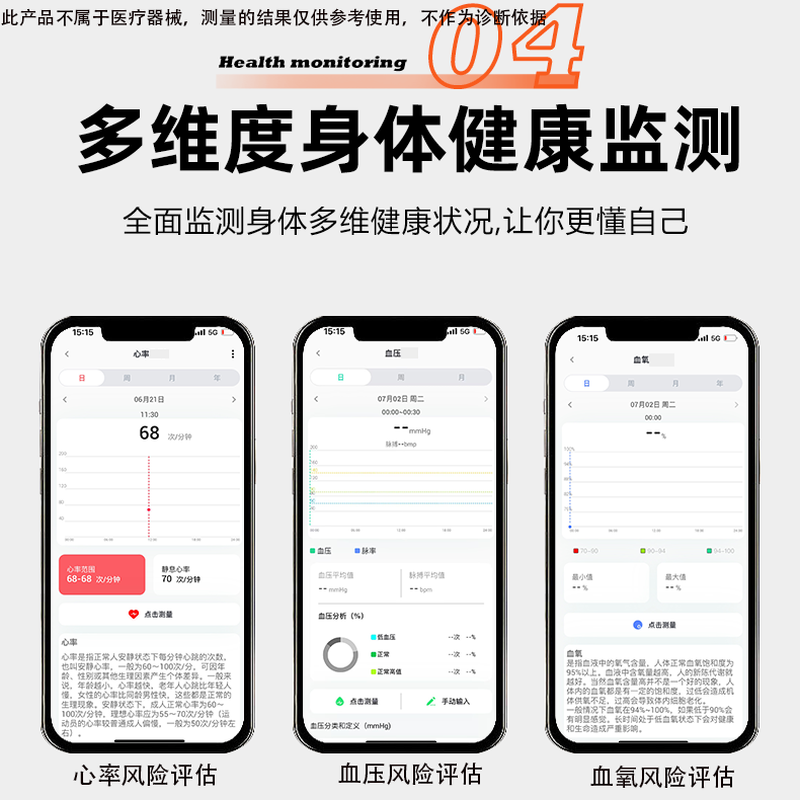 NUIBC Smart Ring Blood Sugar Blood Pressure Blood Lipid Uric Acid Heart Rate Blood Oxygen Sleep Monitoring Health Risk Assessment Ring Smart Ring Holiday Gift Elder Men and Women Ring Gold PRO Blood Sugar Blood Pressure Blood Lipid Uric Acid Upgraded Model No. 11 Finger Circumference/Circumference 68mm