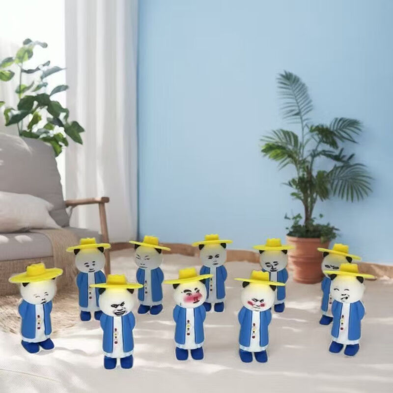 Shrimp Chinese style desktop three-dimensional doll sand sculpture animation doll car desktop desk trendy creative decoration Shrimp figure complete set of 10 non-duplicate - 8 cm