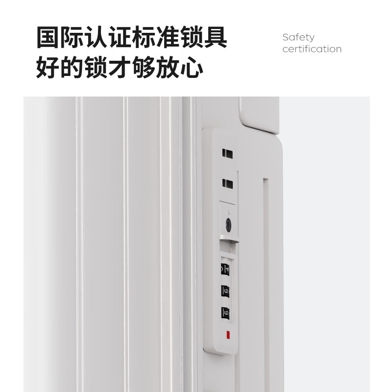 Vandia wide trolley suitcase 26 inches large capacity men's and women's trolley suitcase multi-functional suitcase password suitcase pearl white