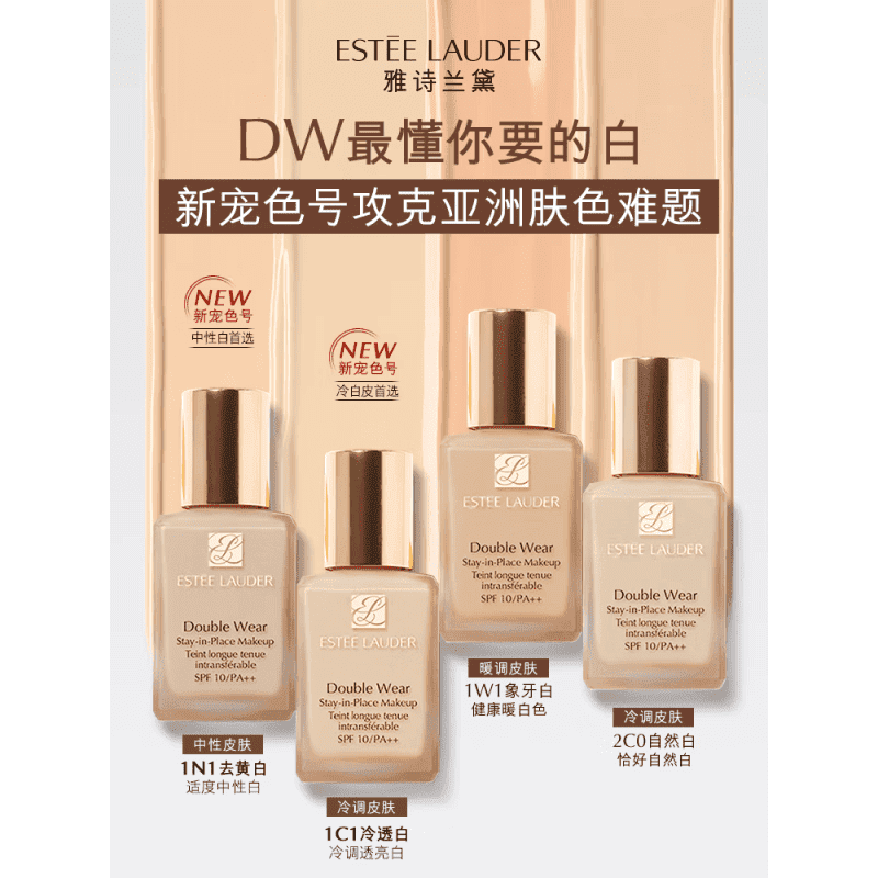Estee Lauder (Estee Lauder) DW long-lasting makeup foundation 1W1 oily skin mother long-lasting concealer oil control makeup set birthday gift for girlfriend DW long-lasting makeup 1W1 #17 ivory white 5ml (unboxed) counter style + Xiao Zhan's same style club perfume 1.2ml