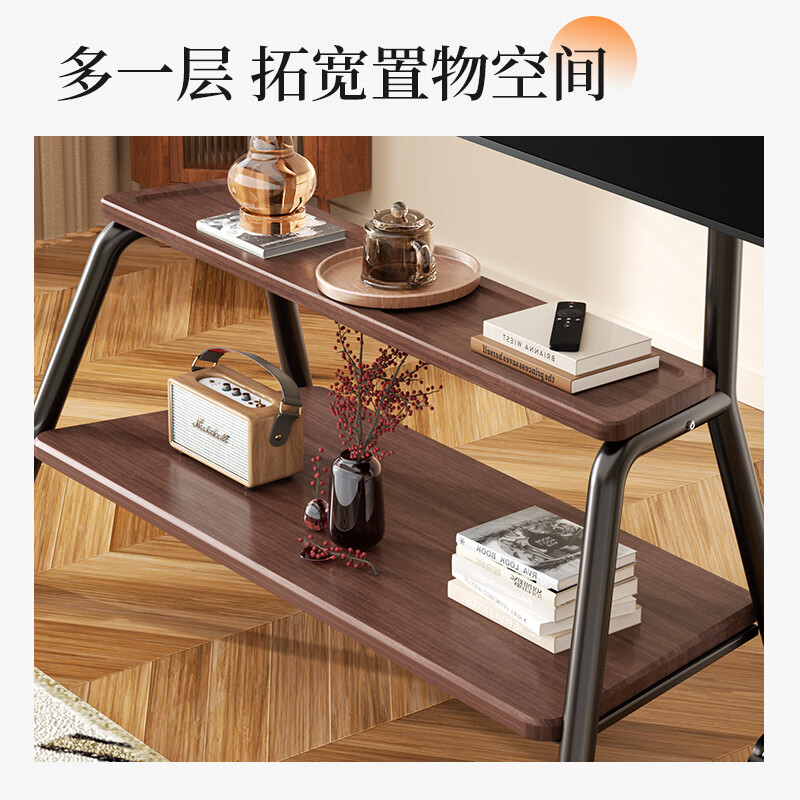 Enlip TV Stand Mobile TV Stand 65/75-inch TV Mount Double-layer TV Floor Stand Suitable for Samsung Sony Huawei Skyworth Hisense TCL