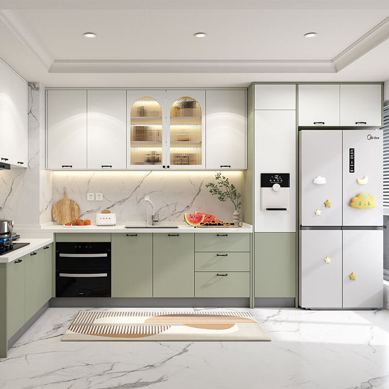 Yong Huan Kitchen Cabinet Kitchen Cabinet Integrated Cabinet Kitchen Stove Cabinet Integrated 1 Meter Base Cabinet + 1 Meter Countertop (D012/D013/D014)