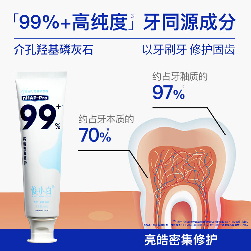 Junxiaobai Hydroxyapatite Official Flagship Store Toothpaste Lianghao Intensive Repair Strong Plastic Barrier Repair Tooth Enamel Trial Pack Lianghao Repair 100g*1