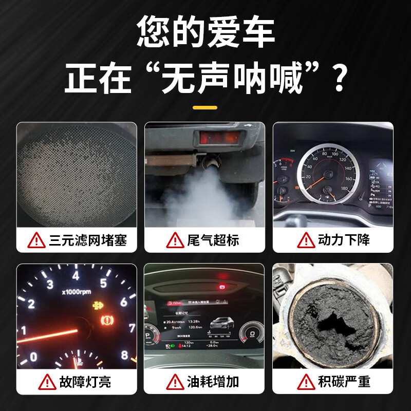 Pulv Auto Three-way Catalytic Cleaner Engine Internal Carbon Deposition Exhaust Purifier Free of Disassembly 60ml*6 Bottles