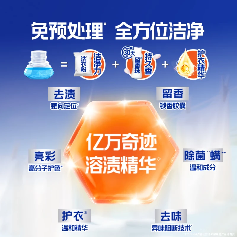 Tide Stain Cleaning Liquid Laundry Liquid After the Rain Camellia 3.6 catties (950g bottle + 850g bag) color protection and long-lasting fragrance