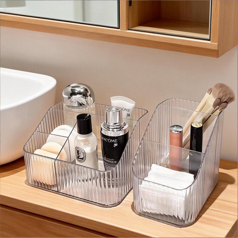 Jingsheng Jinshi Desktop Light Luxury Storage Box Home Cosmetics Plastic Stationery Skin Care Product Organizing Rack Multi-grid Large Size Random Color