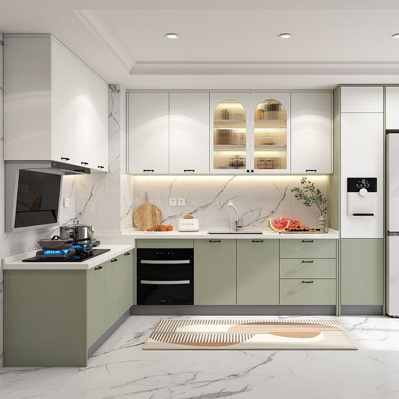 Yong Huan Kitchen Cabinet Kitchen Cabinet Integrated Cabinet Kitchen Stove Cabinet Integrated 1 Meter Base Cabinet + 1 Meter Countertop (D012/D013/D014)