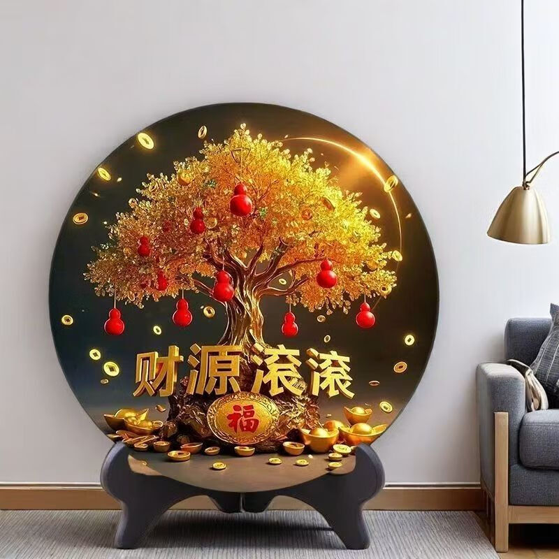 New Chinese style fortune-gathering gourd ornaments from all directions. Money is rolling in. Living room entrance hall. Fulu disc table decoration. Money is rolling in. 30cm*30cm. Housewarming decoration. New home ornaments.