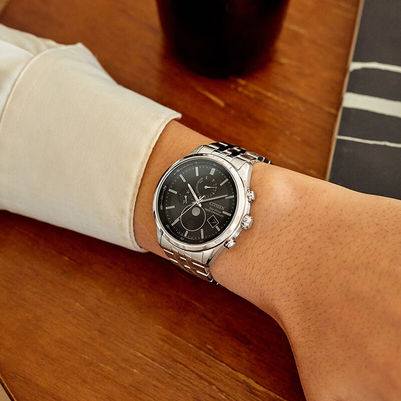 CITIZEN Sky Eagle series moon phase function light kinetic energy radio wave perpetual calendar sapphire mirror watch Chinese Valentine's Day gift Sky Eagle BY1030-50E (light kinetic energy + radio wave + moon phase function + perpetual calendar)