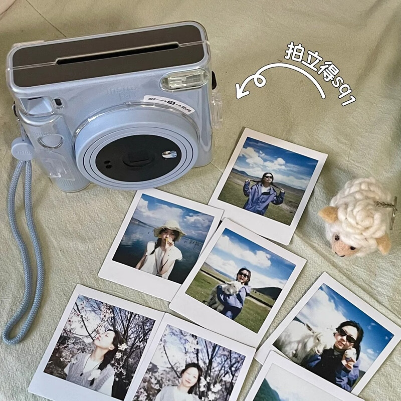 Fuji (FUJIFILM) instax SQUARE SQ1/SQ40 Instant Imaging Square Camera Instant Photo Paper New Year's Gift Annual Party Prize Valentine's Day Gift Box SQ1 Glacier Blue Classic Large Format Ins Style Package (Storage Bag + Photo Album + Photo Frame)