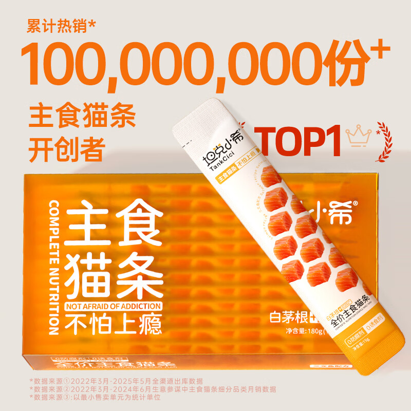 Tank Xiaoxi staple food cat strips full-price nutrition for young cats fresh meat cat wet food snacks canned taurine salmon 15g*12 pieces