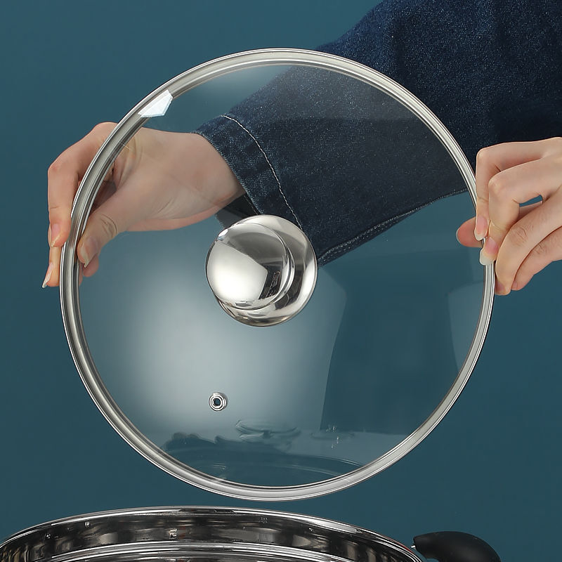 Wing Huan Pot Lid 18283032 Resistant Wok Soup Steamer Lid Cap 28cm Tempered Glass Suitable for Inner Diameter 26.8+28.3