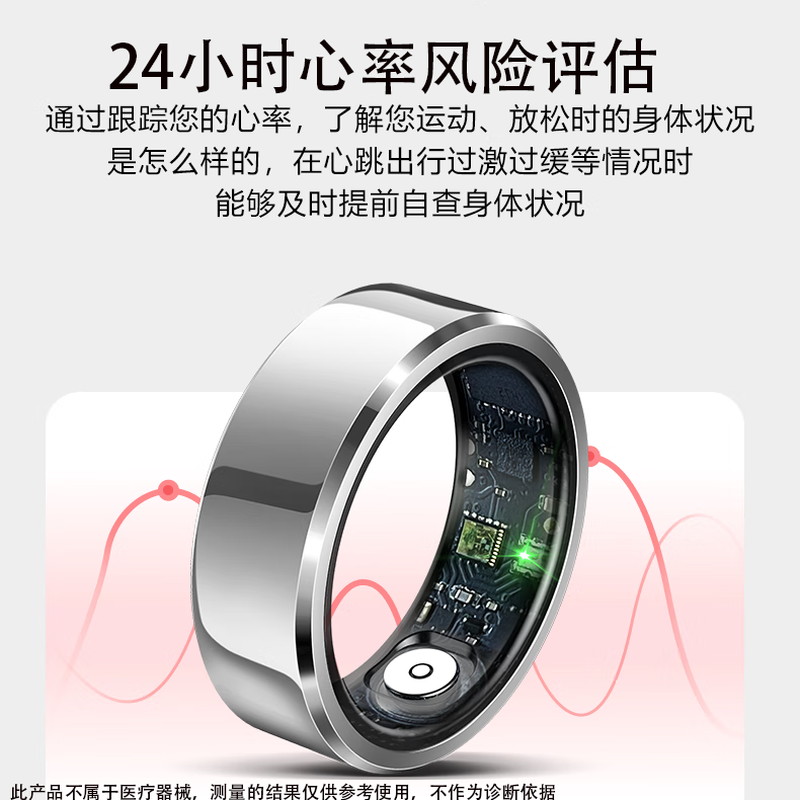 NUIBC Smart Ring Blood Sugar Blood Pressure Blood Lipid Uric Acid Heart Rate Blood Oxygen Sleep Monitoring Health Risk Assessment Ring Smart Ring Holiday Gift Elder Men and Women Ring Gold PRO Blood Sugar Blood Pressure Blood Lipid Uric Acid Upgraded Model No. 11 Finger Circumference/Circumference 68mm