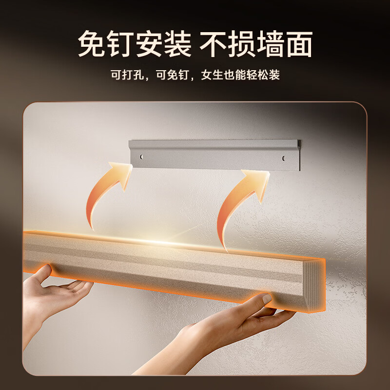 COOKTIME kitchen rack wall-mounted wall rack pot lid rack spice rack knife holder kitchen aluminum alloy storage pendant chopstick cage rack (snowflake gray) - four generations of hanging Duoduo