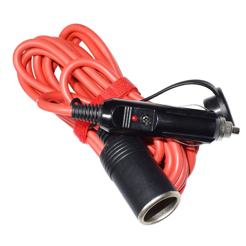Anliju car cigarette lighter plug extension cable male to female car cigarette lighter vacuum cleaner refrigerator air pump adapter cable red 1.8m cigarette lighter extension cable