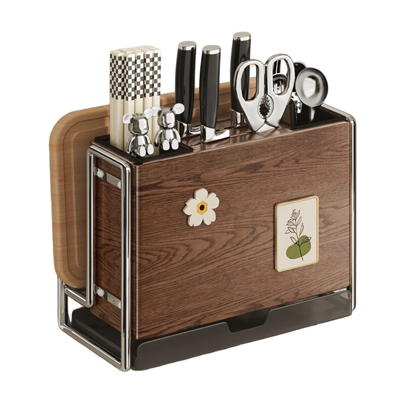 Shuaishi kitchen rack, knife rack, chopstick cage, integrated multifunctional kitchen knife rack, chopping board, pot lid storage rack
