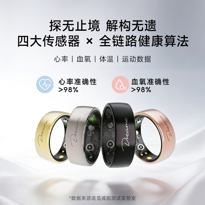 Chai Mi's blockbuster new product Glow RingAI Health Smart Ring ECG Monitoring Sports Ring Heart Rate Blood Oxygen Sleep Monitoring Quiet Black No. 14