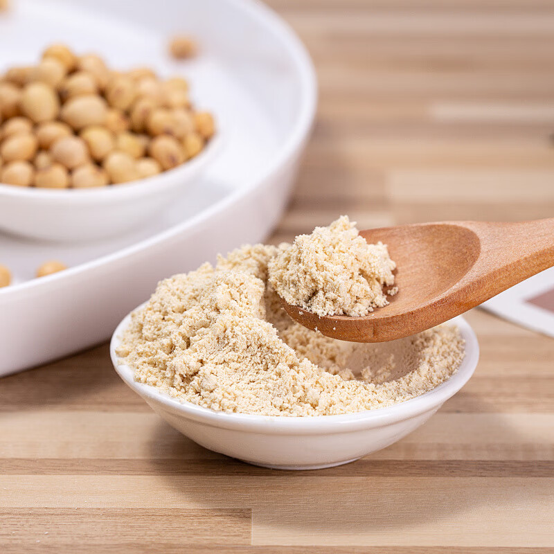 Qingwen pure original soybean flour and soy milk powder freshly ground taste ready-to-eat glutinous rice cake breakfast soybeans 550g without additives soybean milk 550g 1 bag