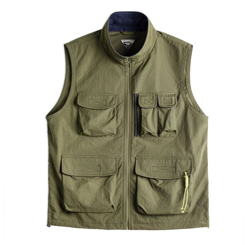 Madden Workwear American Mountain Style Outdoor Vest Army Green Gorpcore Lightweight Vest Hiking Jacket Men Army Green Explorer Tactical Vest/Multi-Pocket Fishing Vest L