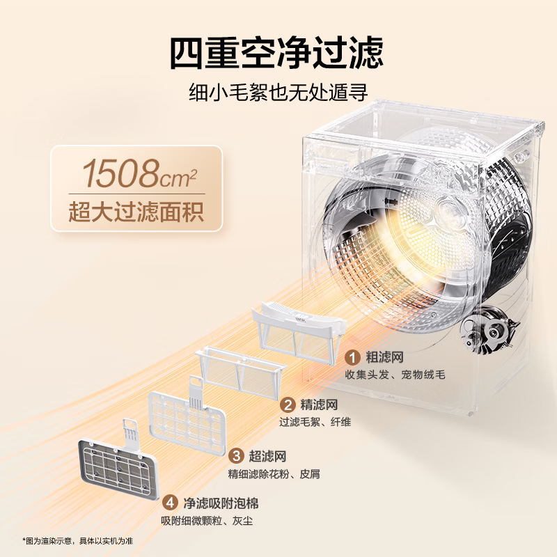 Haier Xiaohonghua washing and drying set 12KG large capacity fully automatic washing machine + heat pump dryer for washing down jackets JD.com self-operated 52D1 Same style as Peter Ho