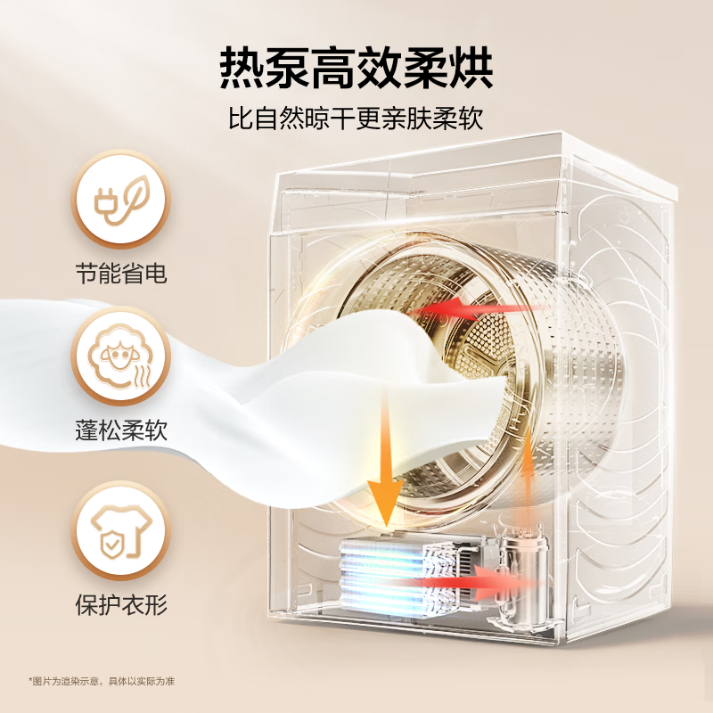 Haier Xiaohonghua washing and drying set 12KG large capacity fully automatic washing machine + heat pump dryer for washing down jackets JD.com self-operated 52D1 Same style as Peter Ho