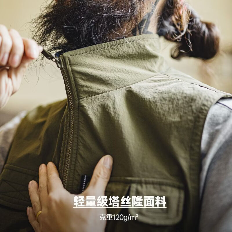 Madden Workwear American Mountain Style Outdoor Vest Army Green Gorpcore Lightweight Vest Hiking Jacket Men Army Green Explorer Tactical Vest/Multi-Pocket Fishing Vest L