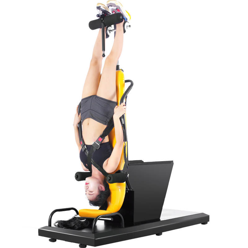 Jason (LEDONG) electric inversion machine household inversion artifact upside down fitness equipment cervical and lumbar stretcher traction bed inversion device M9X-M yellow inversion + traction belt reset