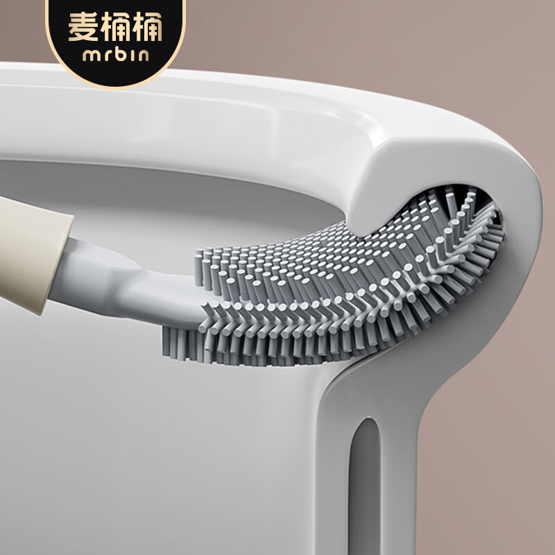 Mr.Bin punch-free toilet brush for home wall-mounted toilet special brush without dead corners and gaps to clean the bathroom artifact clean set water droplet toilet brush combination | two pieces in total